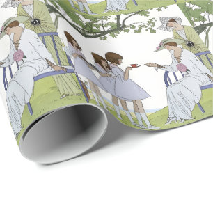 Papel De Regalo Fiesta de té en el jardín vintage