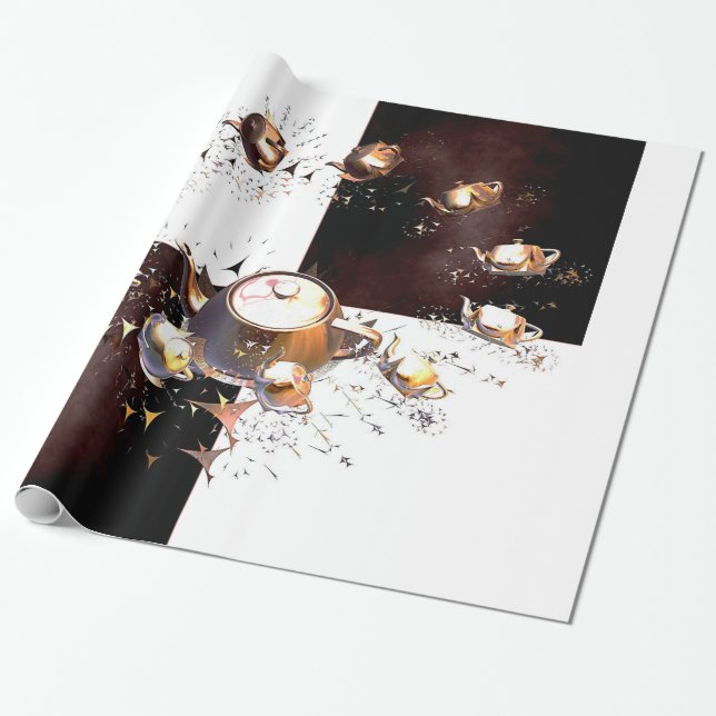 Papel De Regalo Fiesta de Teapot (Desenrollado)