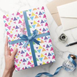 Papel De Regalo Fiesta de Triángulos de Arcoíris ilusima
