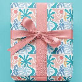 Papel De Regalo Fiesta de verano con patrón de palmeras tropicales