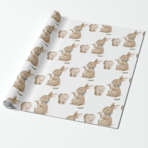 Papel De Regalo Fiesta del niño de Bunny First Tooth
