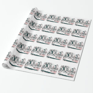 Papel De Regalo Fiesta del té enojada del tinte rosado