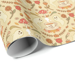 Papel De Regalo Fiesta del té espeluznante - Brillante