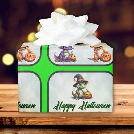 Papel De Regalo Fiesta Dino-Mash de los dinosaurios de Halloween