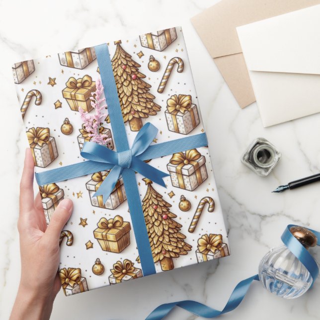 Papel De Regalo Fiesta dorada  (Regalar)