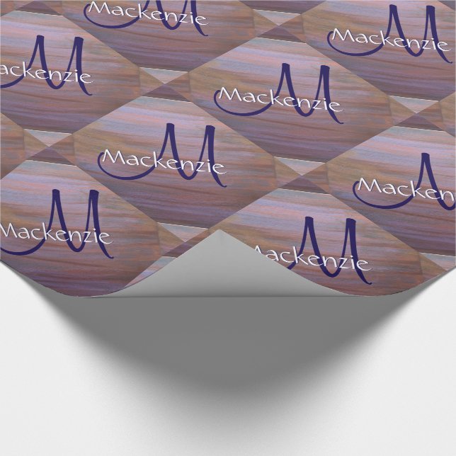 Papel De Regalo Fiesta elegante | Pincel de cobre morado púrpura (Esquina)