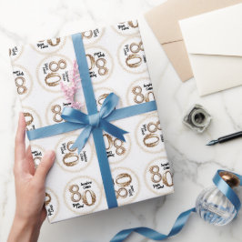 Papel De Regalo Fiesta elegante por el 80 cumpleaños
