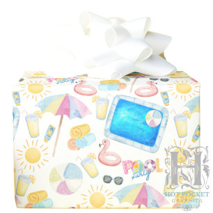 Papel de Regalo Fiesta en la Piscina