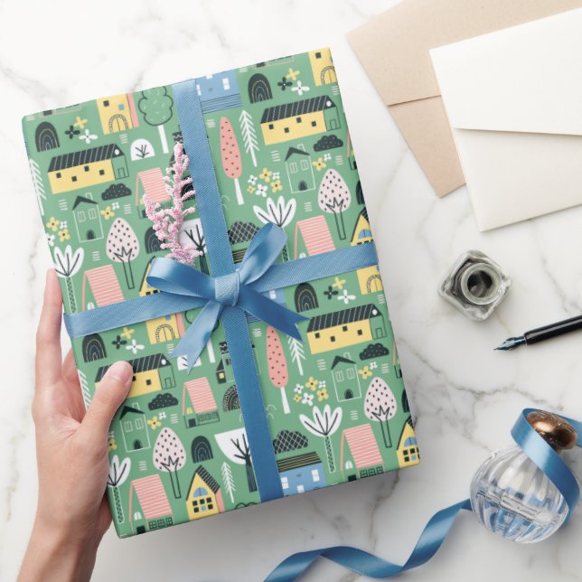 Papel De Regalo fiesta encantador de la casa de baldosas (Regalar)