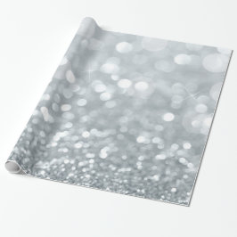 Papel De Regalo Fiesta Glamurosa Bokeh Brillo Plateado Dulces 16