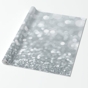 Papel De Regalo Fiesta Glamurosa Bokeh Brillo Plateado Dulces 16