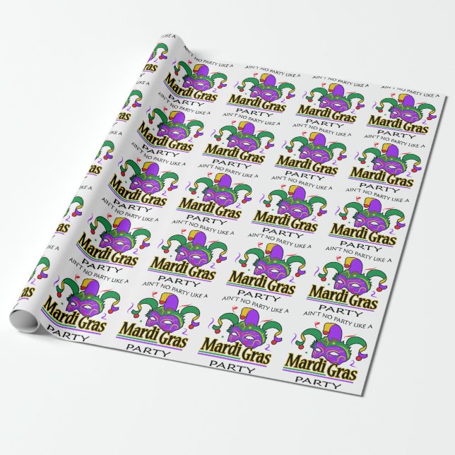 Papel De Regalo Fiesta Mardi Gras (Desenrollado)