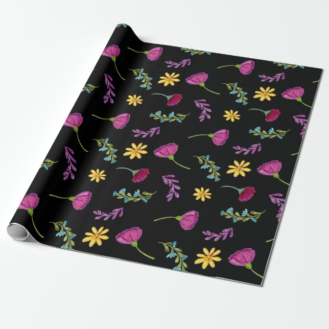 Papel De Regalo Fiesta Mexicana Colorida de Acuarela (Desenrollado)