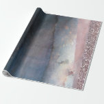 Papel De Regalo Fiesta moderna de acuarela azul y rosa dorado<br><div class="desc">Papel de Regalo</div>