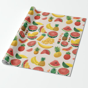 Papel De Regalo Fiesta moderno vibrante colorido mezcla fruta