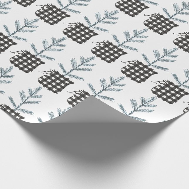 Papel De Regalo Fiesta navideña de búfalo negro (Esquina)