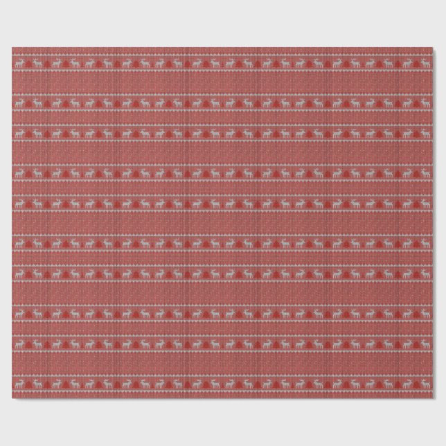 Papel De Regalo Fiesta Navideña Roja (Superficie plana)