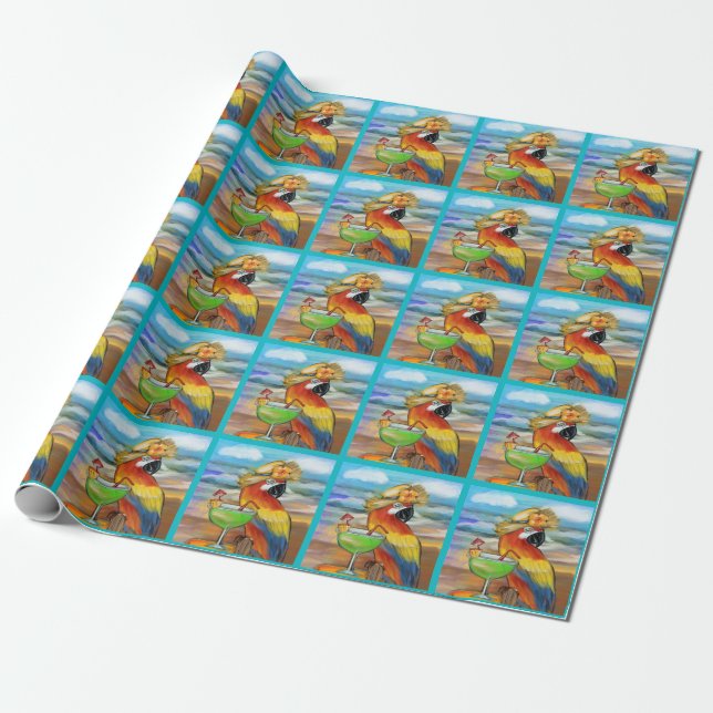 Papel De Regalo Fiesta Parrots (Desenrollado)
