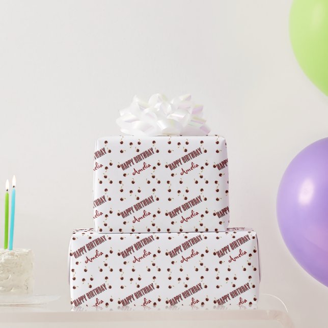 Papel De Regalo Fiesta personalizada de cerezo rojo (Regalos de fiesta)