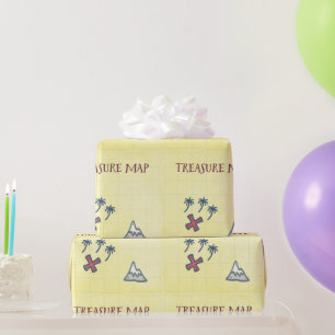 Papel De Regalo Fiesta pirata de mapa del tesoro