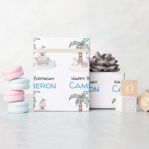 Papel De Regalo Fiesta pirata ilustrado de corte