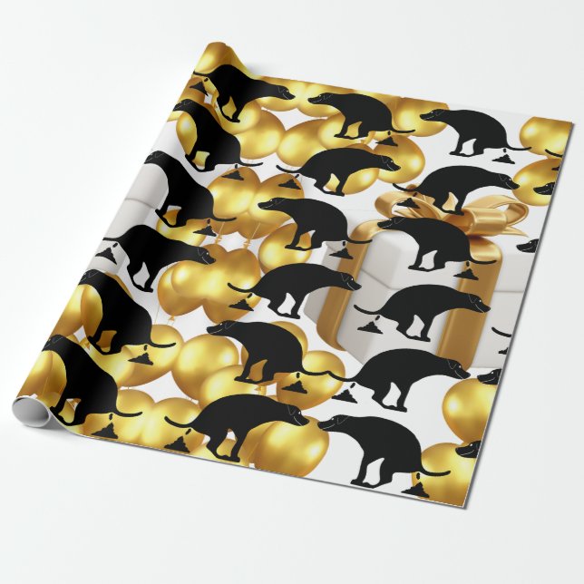 Papel De Regalo Fiesta Pooper Hilarious Pooping Dog (Desenrollado)