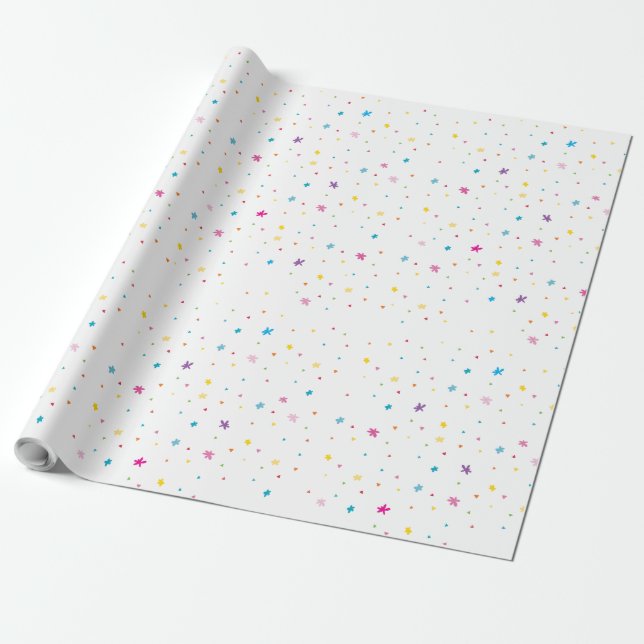 Papel De Regalo FIESTA RAINBOW PATTERN brillante divertido colorid (Desenrollado)