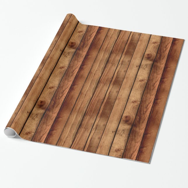 Papel De Regalo Fiesta Rustica de la Madera (Desenrollado)