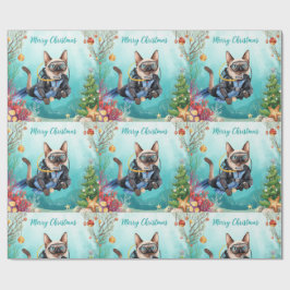 Papel De Regalo Fiesta Subacuática del Gato de Pascua Feliz Navida