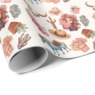 Papel De Regalo Fiesta temática del cumpleaños del rodeo Wildwest