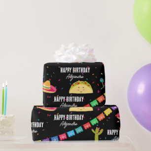 Papel De Regalo Fiesta temática mexicana - Taco sobre fiesta de cu