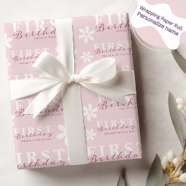 Papel De Regalo Fiesta temática rosa por el primer cumpleaños de D