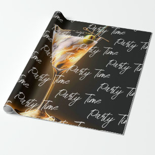 Papel De Regalo Fiesta Time Neon Trendy Personalizada