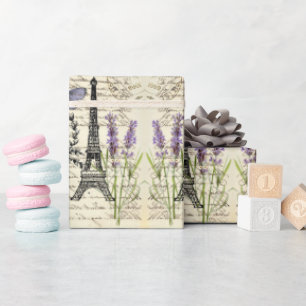 Papel De Regalo fiesta vintage rústica francesa torre Eiffel París