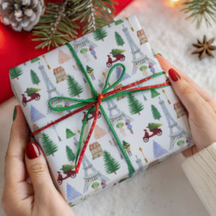 Papel De Regalo Fiestas de Navidad en la Ciudad de la Luz, París