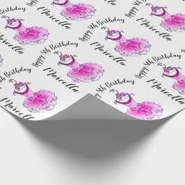 Papel De Regalo fiestas rosados vestidos como chicas de arte con t