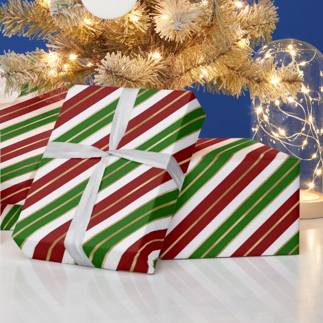 Papel De Regalo Fiestas verdes, rojas y Navidades de Relieve metal (Vacaciones)