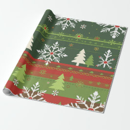 Papel De Regalo Fiestas y árboles de vacaciones festivas