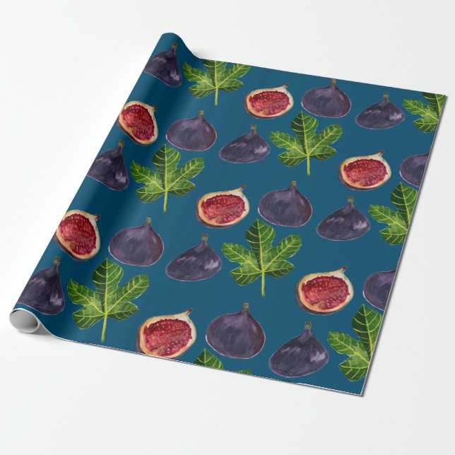 Papel De Regalo FIGS de otoño frugal acuarela (Desenrollado)