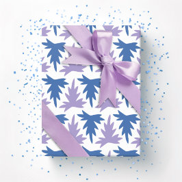 Papel De Regalo Fila de Acanto en Azul y Púrpura
