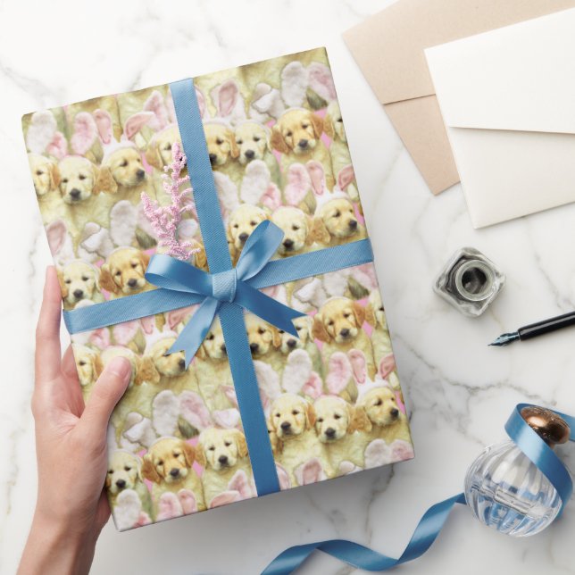 Papel De Regalo Fila de conejitos cachorros (Regalar)