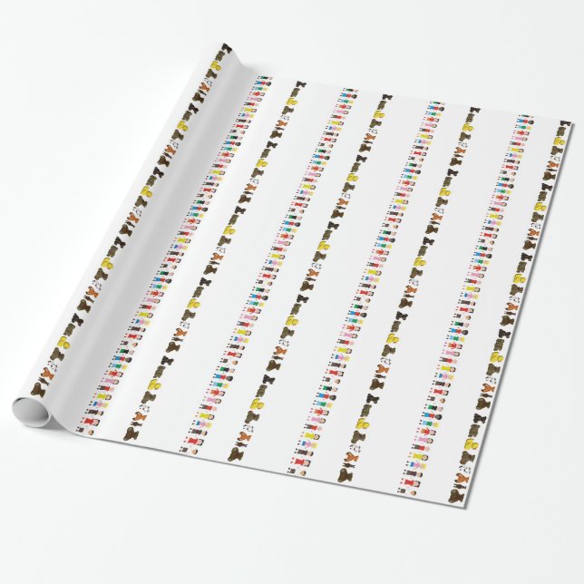 Papel De Regalo Fila de niños (Desenrollado)