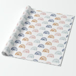 Papel De Regalo Filas de color arcoiris en tonos tierra<br><div class="desc">Papel de envoltura caprichoso y divertido con arcos de acuarela dibujados a mano. Consulte la colección "Sunshine" completa para obtener un fiesta completo y una invitación extendida en varias opciones de color.</div>