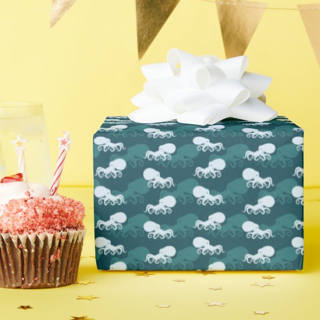 Papel De Regalo Filas Del Patrón Octopus (Fiesta de cumpleaños )