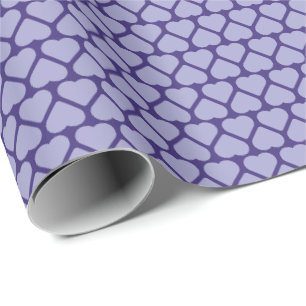 Papel De Regalo Filas Simples de Corazones de Lavanda Pequeños sob