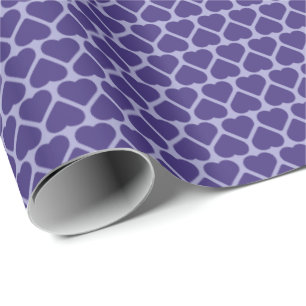 Papel De Regalo Filas Simples de Corazones Morados Pequeños sobre