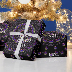 Papel De Regalo FINO DÍA DE NACIMIENTO_kaleidoscop_Gift_PURPLE_BLA