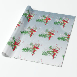 Papel De Regalo Fir Twigs Y Candy Cane