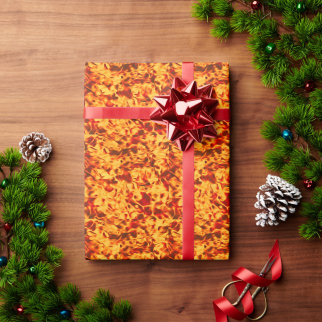Papel De Regalo Fired Up – Bold Flame Texture (Regalo de vacaciones)
