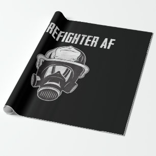Papel De Regalo Firefighter AF   Máscara de gas   Famoso bombero